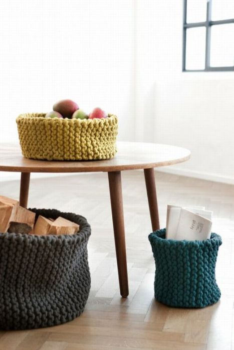Knitted Baskets via Ferm Living
