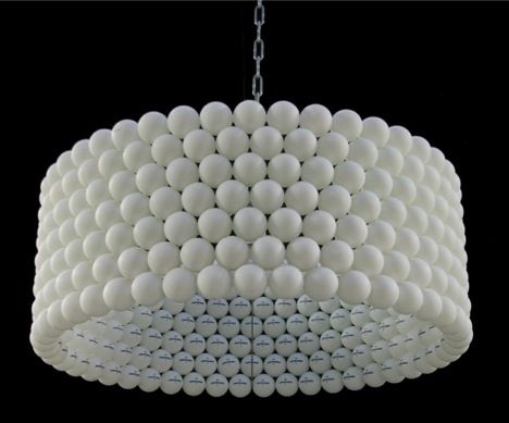 Ping Pong Ball Lamp by Diaz Kleefstra is made of 315 balls!