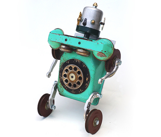 lockwasher recycled robotic sculptures 11