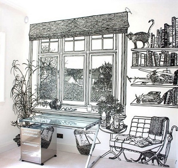 画出来的家饰：神奇的墙面手绘【组图】 - 石庆 - 石庆的博客