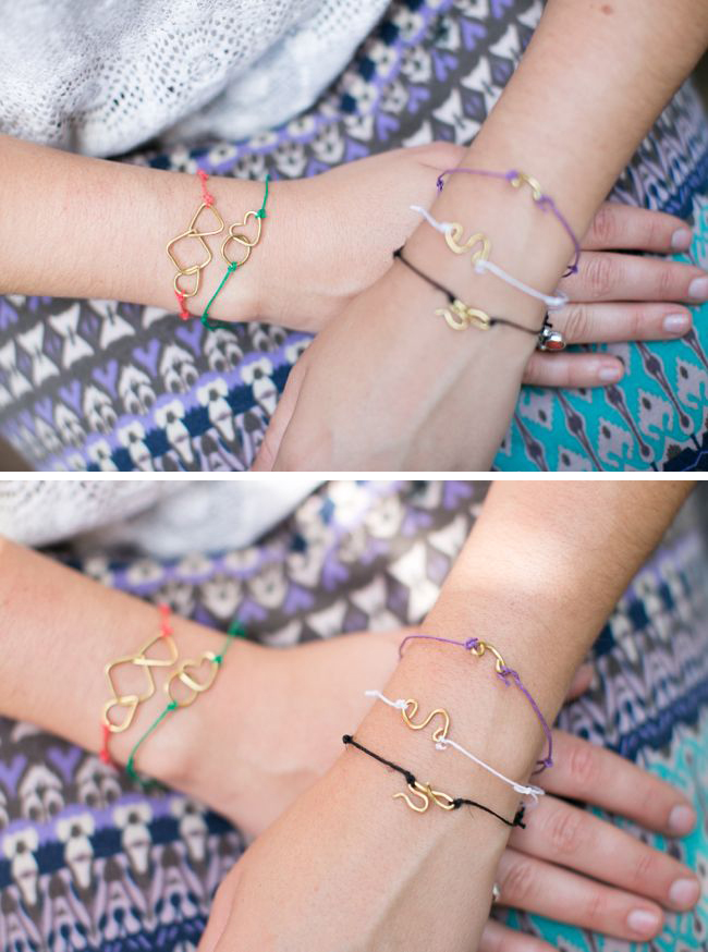 DIY wire shape bracelets