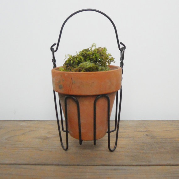 planter from wire hangers