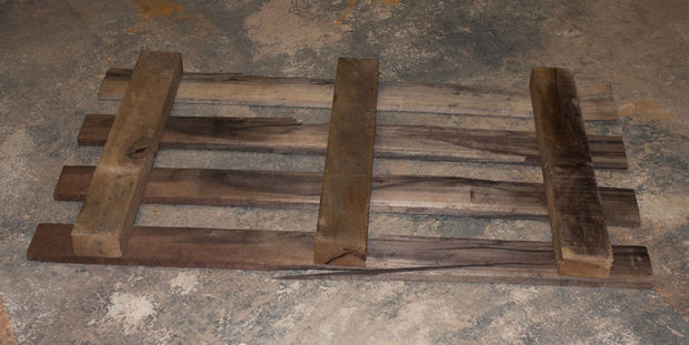Picture of Selected, broke apart and sorted the pallet wood