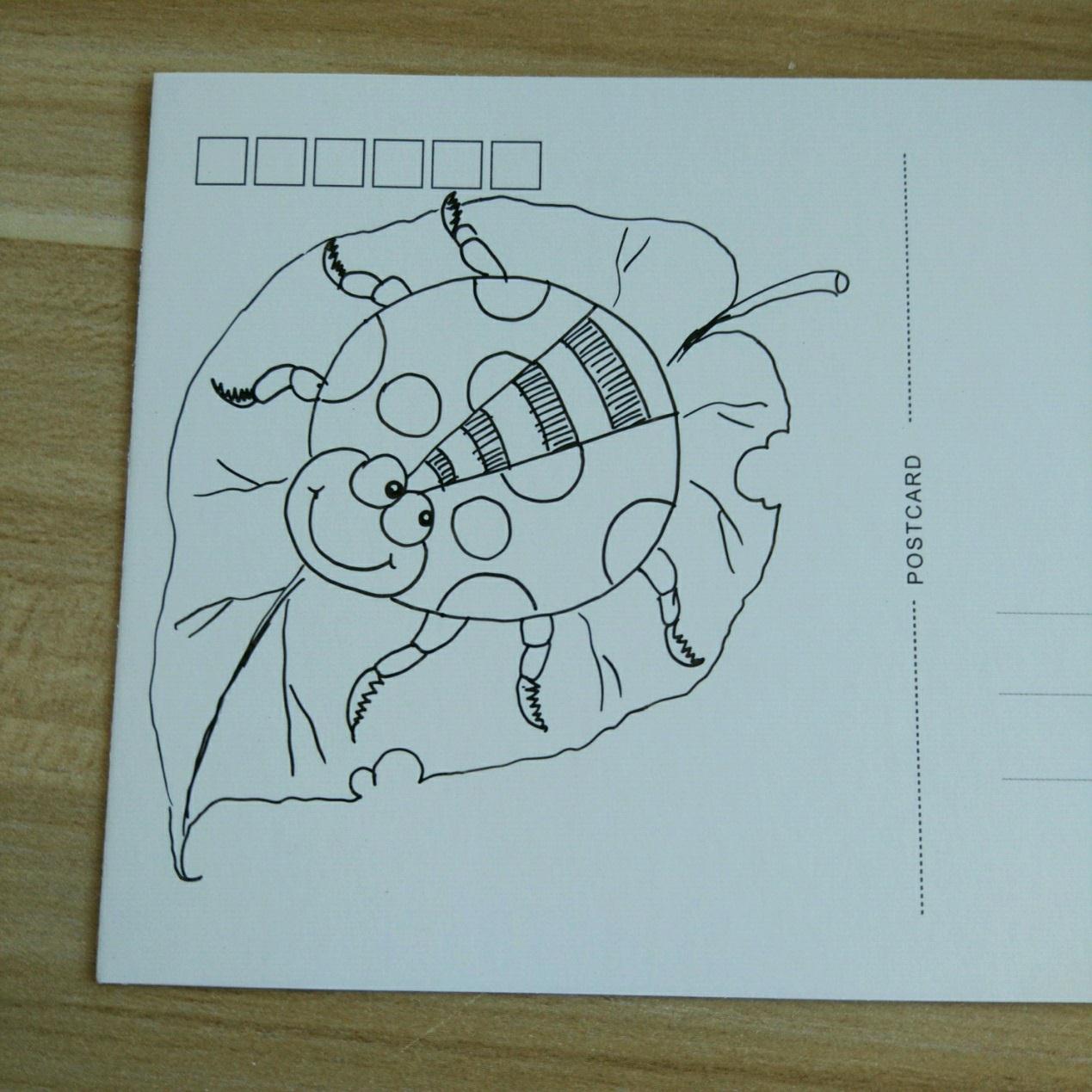 宝宝快乐涂色图片 昆虫简笔画之七星瓢虫的画法图解 肉丁儿童网